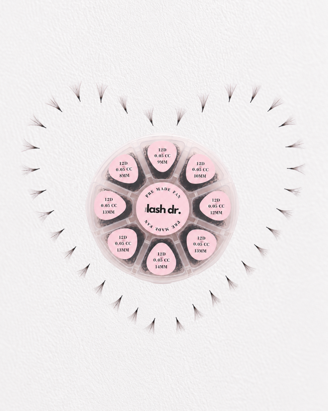 Premade Light Volume Fans | 8–15mm 0.05 CC Curl Professional Lash Extensions (12D)